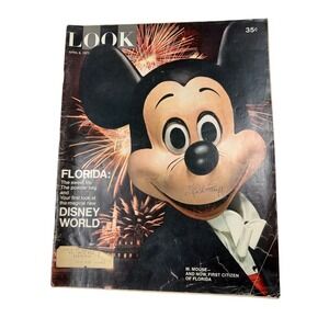 Vintage LOOK Magazine April 6 1971 Walt Disney World Florida Signed
